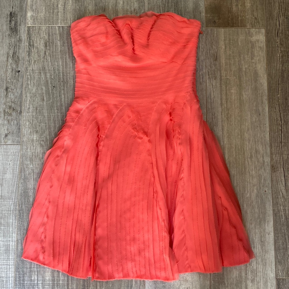 Bebe strapless coral dress size 6.  Gently worn